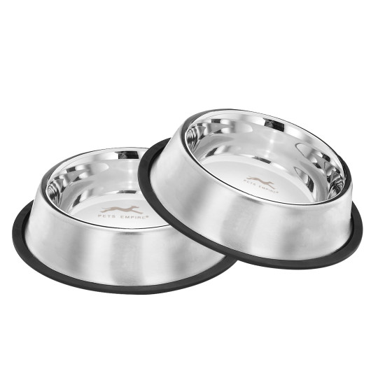 Pets Empire Stainless Steel Dog Bowl, Dog Food Bowl, Dog Feeding Bowl, Medium (Set of 2 x 700ml)