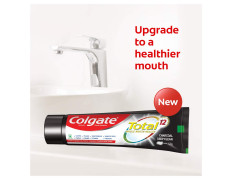 Colgate Total Whole Mouth Health Antibacterial Toothpaste, 120gm (Charcoal Deep Clean) - Deep Clean for Whole Mouth Health