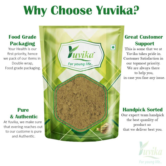 YUVIKA Senna Leaves Powder - Sanay Leaves Powder - Cassia Angustifolia - Senna Alexandrina 100 Grams