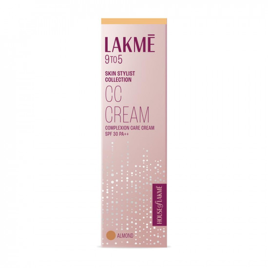 Lakme 9 To 5 Complexion Care Face CC Cream,Almond, SPF 30, Conceals Dark Spots & Blemishes, 30 g