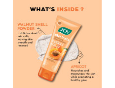 Joy Apricot & Walnut Face & Body Scrub for Blackheads Removal (200gm) | Exfoliating Scrub For All Skin Types | Removes Tan & Dead Skin | 100% Vegan & Gentle on Skin