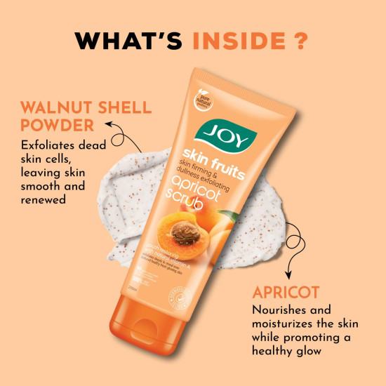 Joy Apricot & Walnut Face & Body Scrub for Blackheads Removal (200gm) | Exfoliating Scrub For All Skin Types | Removes Tan & Dead Skin | 100% Vegan & Gentle on Skin Joy Apricot & Walnut Face & Body Scrub for Blackheads Removal (200gm) | Exfoliating Scrub For All Skin Types | Removes Tan & Dead Skin | 100% Vegan & Gentle on Skin