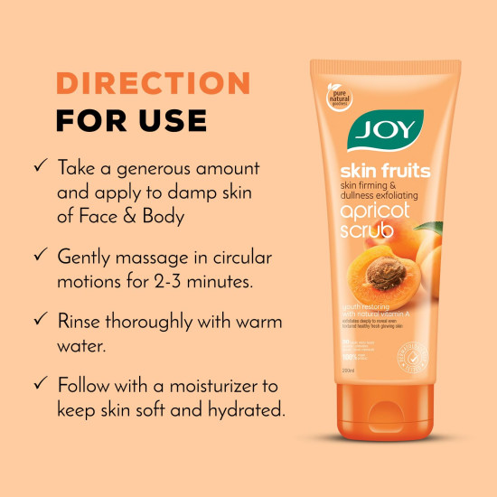 Joy Apricot & Walnut Face & Body Scrub for Blackheads Removal (200gm) | Exfoliating Scrub For All Skin Types | Removes Tan & Dead Skin | 100% Vegan & Gentle on Skin Joy Apricot & Walnut Face & Body Scrub for Blackheads Removal (200gm) | Exfoliating Scrub For All Skin Types | Removes Tan & Dead Skin | 100% Vegan & Gentle on Skin