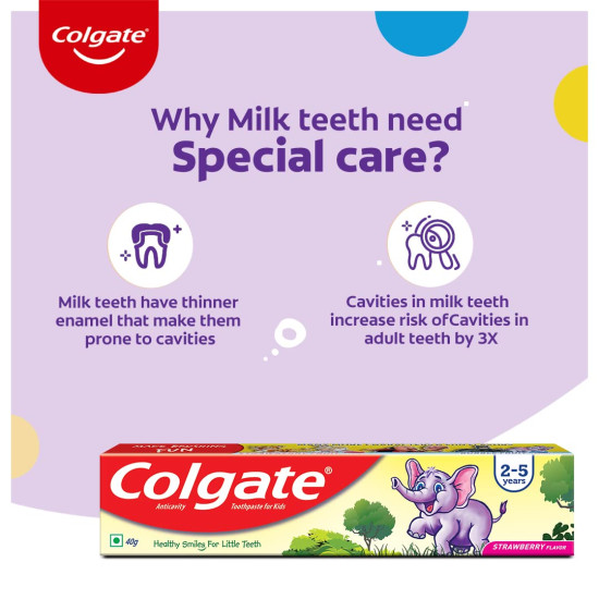 Colgate Kids Strawberry 40g Toothpaste, Cavity Protection