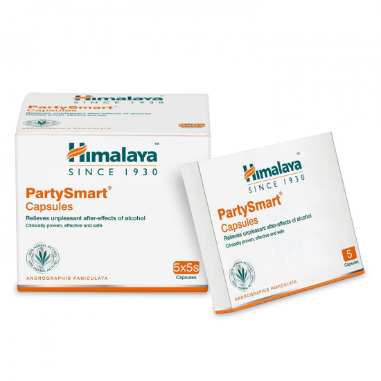 Himalaya PartySmart, 5 capsules |Prevents hangover & helps support liver. Herbal solution, safe, effective & clinically proven