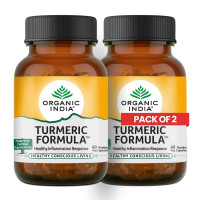ORGANIC INDIA Turmeric Formula 60 Veg Capsules | Strong anti-inflammatory | Enhances Skin, Bone, and Joint Health - (Pack of 2)