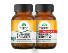 ORGANIC INDIA Turmeric Formula 60 Veg Capsules | Strong anti-inflammatory | Enhances Skin, Bone, and Joint Health - (Pack of 2)