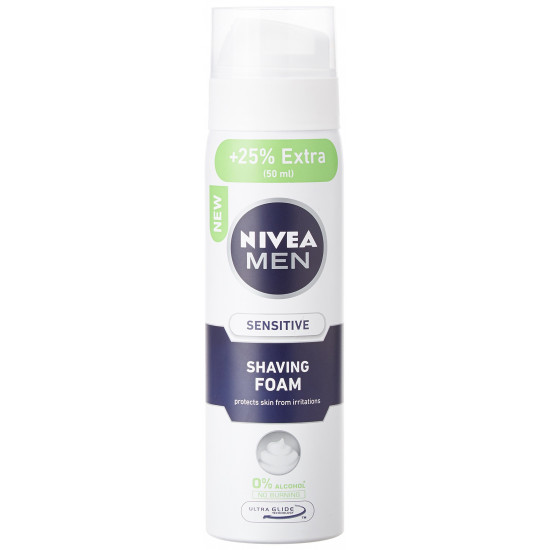 Nivea Men Sensitive Shaving Foam, 200ml +50ml Extra (25% Free)=250ml