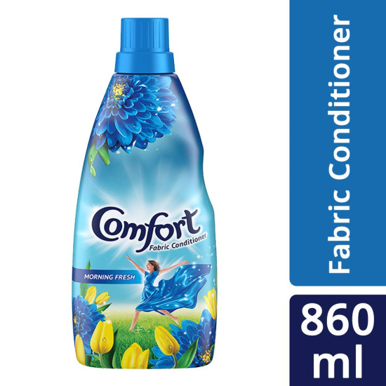 Comfort Morning Fresh Fabric Conditioner 860 mL | After Wash Liquid Fabric Softener | Softness, Shine & Long Lasting Freshness