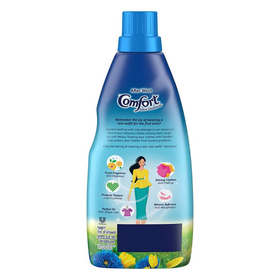 Comfort Morning Fresh Fabric Conditioner 860 mL | After Wash Liquid Fabric Softener | Softness, Shine & Long Lasting Freshness