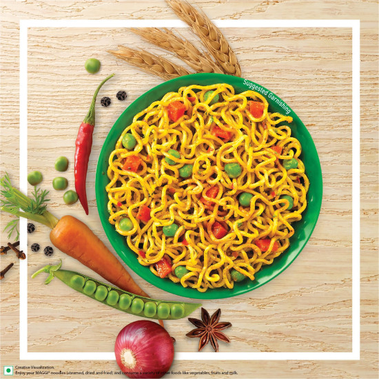 MAGGI Nutri-licious Veg Atta Masala Noodles, Instant Noodles with 20 Spices & Herbs, Source of Fibre & Iron, Atta Noodles with Appetizing Aroma & Delicious Taste, 290 grams