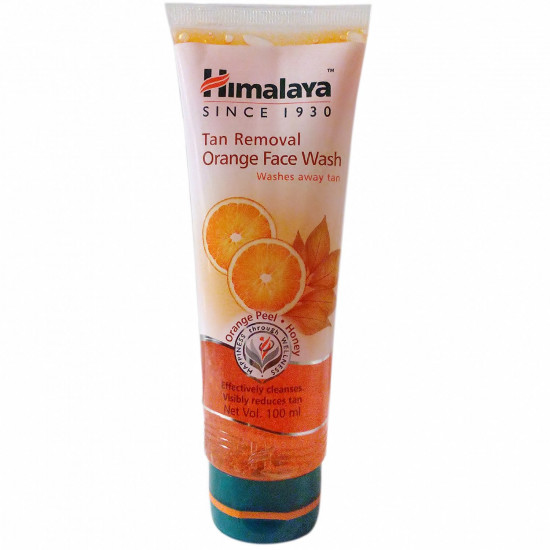 Himalaya Tan Removal Orange Face Wash - Orange Peel and Honey, 100ml Tube