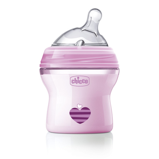 Chicco Natural Feeling 150ml Baby Milk Feeding Plastic Bottle with Wide Neck, Anti-Colic for Easy Milk Flow, for Babies & Toddlers 0m+ (Pink) Chicco Natural Feeling 150ml Baby Milk Feeding Plastic Bottle with Wide Neck, Anti-Colic for Easy Milk Flow, for Babies & Toddlers 0m+ (Pink)