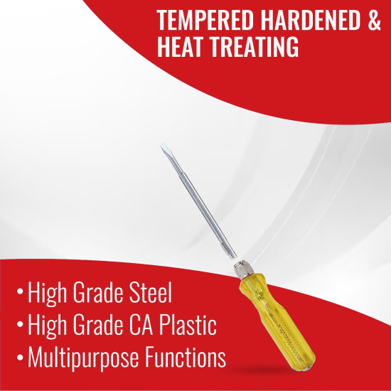 Spartan BS-01 5-Pieces Screwdriver Kit/Screwdriver Set For Home Use/For Multipurpose Application (S-6, Yellow)