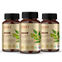 Jiva Neem Ayurvedic Tablets 500mg | Natural Blood Purifier | Skin Wellness | Controls Acne and Pimples | Veg Tablets | 100% Pure & Natural - 120 Tablet (Pack of 3)