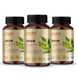 Jiva Neem Ayurvedic Tablets 500mg | Natural Blood Purifier | Skin Wellness | Controls Acne and Pimples | Veg Tablets | 100% Pure & Natural - 120 Tablet (Pack of 3)