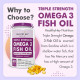 HealthyHey Nutrition Fish Oil Capsules Omega 3 60 Softgel For Women and Men | Triple Strength Fish Oil | Burpless, EPA 600 - DHA 400 Supplement