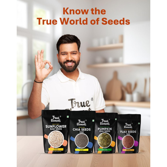 True Elements Sunflower Seeds 1kg - Raw Seeds for Eating | Healthy Snacks | High in Vitamin, Fibre & Protein | Non - GMO | Diet Food | Gluten free | Premium Raw Sunflower Seeds