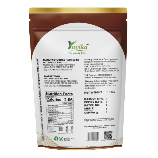 Yuvika Kashmiri Lehsun - Snow Mountain Garlic - Allium sativum - kashmiri Garlic 100 Grams