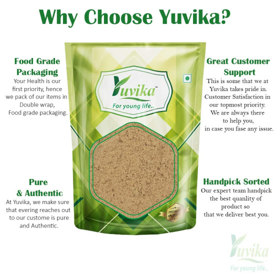 YUVIKA Kulanjan Powder - Kulinjan - Paan Root - Alpinia Galanga Wild - Siamese Ginger - Thai Ginger Powder 100 Grams