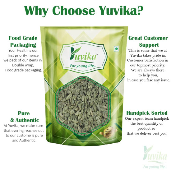 Yuvika Saunf Moti - Sonf Moti - Foeniculum Vulgare - Fennel Seed Big 400 Grams Yuvika Saunf Moti - Sonf Moti - Foeniculum Vulgare - Fennel Seed Big 400 Grams