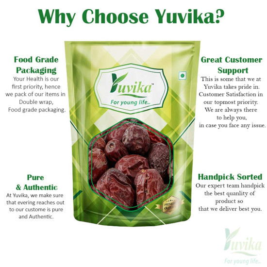 YUVIKA Unnab Ber Red - Zizyphus Sativa Gaetn - Jujube 400 Grams YUVIKA Unnab Ber Red - Zizyphus Sativa Gaetn - Jujube 400 Grams