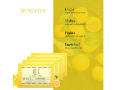 Khadi Natural Lemon Soap 125g| Herbal Bathing Soap for Healthy Skin | Natural Soap with Essential Oils | Soap for Reducing Tanning | Suitable for All Skin Types | Pack of 4