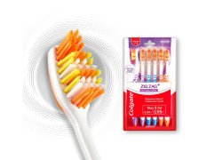 Colgate ZigZag Deep Clean Toothbrush for adults, Pack of 6 Medium Multicolour Soft Tooth brush, Antibacterial with Compact Brush Head for Deep & Complete Cleansing