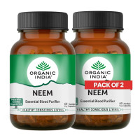 ORGANIC INDIA Neem 60 Capsules Bottle, Pack of 2