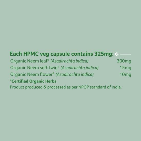 ORGANIC INDIA Neem 60 Capsules Bottle, Pack of 2