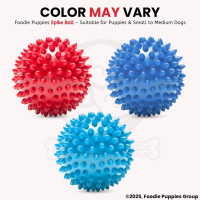 Foodie Puppies Natural Rubber Spike Ball - 2.8inch/ 7cm | Suitable for Small to Medium Dogs and Puppies | Chewing, Teething, and Training Bouncy Ball Toy