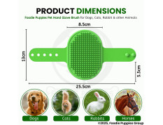 Foodie Puppies Pet Massage Rubber Bath Glove for Dogs, Cats, Rabbit, & Hamster | Grooming Shampoo Washing Soothing Bristles Hand Brush Comb - 1 Piece (Soothing Glove)
