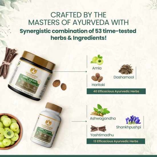 Maharishi Ayurveda Amrit Kalash Immunity Booster | Super Rasayana | Helps Immunity, Daily Wellnes Stress & Anxiety | Improves Heart Health (Ambrosia 60 Tablets & Nectar Paste 600 grams Combo Pack) Maharishi Ayurveda Amrit Kalash Immunity Booster | Super Rasayana | Helps Immunity, Daily Wellnes Stress & Anxiety | Improves Heart Health (Ambrosia 60 Tablets & Nectar Paste 600 grams Combo Pack)