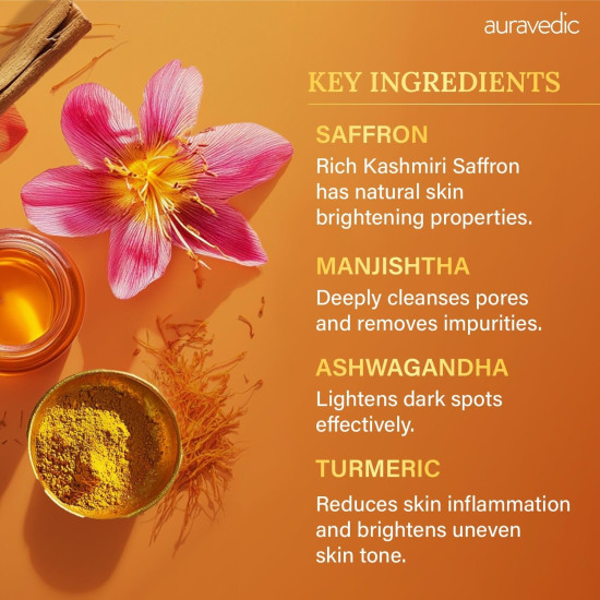 Auravedic Kumkumadi Oil For Face 100ml & Ashwagandha Saffron Turmeric Pigmentation Serum100ml Kumkumadi Tailam Face Oil Body Oil After Bath For Daily Use
