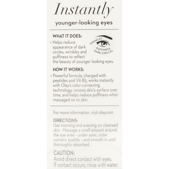 olay eye cream | Reduces Dark Circle, Wrinkles and Puffiness | With Peptides and Niacinamide | Normal, Oily, Dry & Combination Skin l Paraben & Sulphate free | (15ml, (Ultimate Eye Cream) olay eye cream | Reduces Dark Circle, Wrinkles and Puffiness | With Peptides and Niacinamide | Normal, Oily, Dry & Combination Skin l Paraben & Sulphate free | (15ml, (Ultimate Eye Cream)