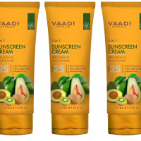 Vaadi Herbals Sunscreen Cream SPF-25, 110g (Pack of 3)