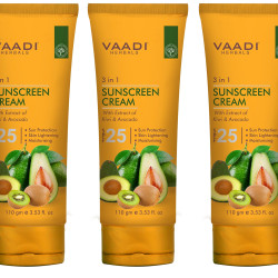 Vaadi Herbals Sunscreen Cream SPF-25, 110g (Pack of 3)