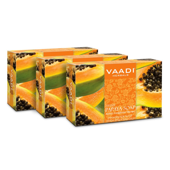 Vaadi Herbals Fresh Papaya Soap, 75g (Pack of 3)