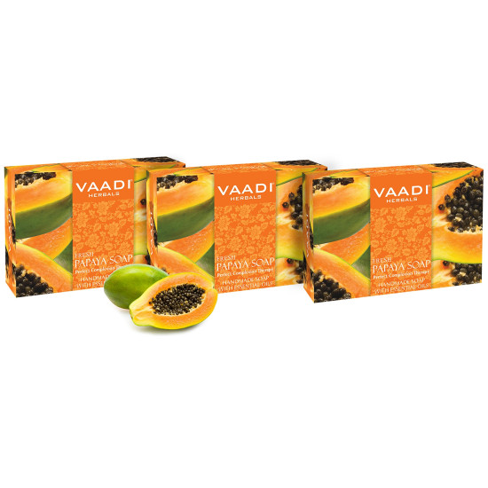 Vaadi Herbals Fresh Papaya Soap, 75g (Pack of 3)