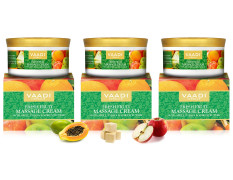 Vaadi Herbals Value Pack of 3 Fresh Fruit Massage Cream with Apple, Papaya & Kokum Butter