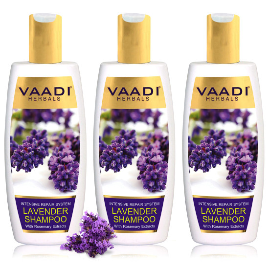 Vaadi Herbals Intensive Repair System Lavender Shampoo, 350ml (Pack of 3)