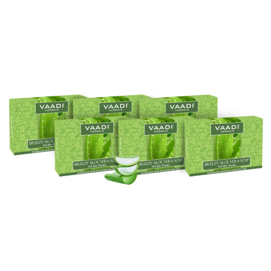 Vaadi Herbals Super Breezy Aloe Vera Soap, 75g (Pack of 6)