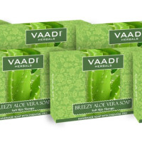 Vaadi Herbals Super Breezy Aloe Vera Soap, 75g (Pack of 6)