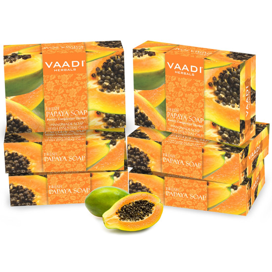 Vaadi Herbals Fresh Papaya Soap, 75g (Pack of 6)