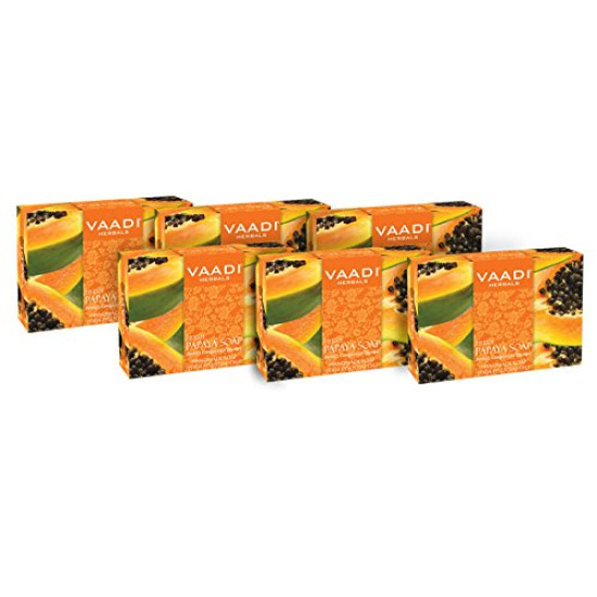 Vaadi Herbals Fresh Papaya Soap, 75g (Pack of 6)