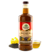 A TATA Product - Organic India Mustard Oil 1000ml, Certified Organic, Lab Tested on 600+ Parameters, Kachi Ghani Sarso Ka Tel, Natural Flavour, Ideal for Daily Cooking & Healthier Living