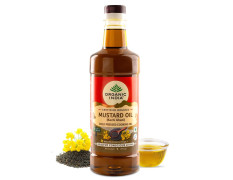 A TATA Product - Organic India Mustard Oil 1000ml, Certified Organic, Lab Tested on 600+ Parameters, Kachi Ghani Sarso Ka Tel, Natural Flavour, Ideal for Daily Cooking & Healthier Living