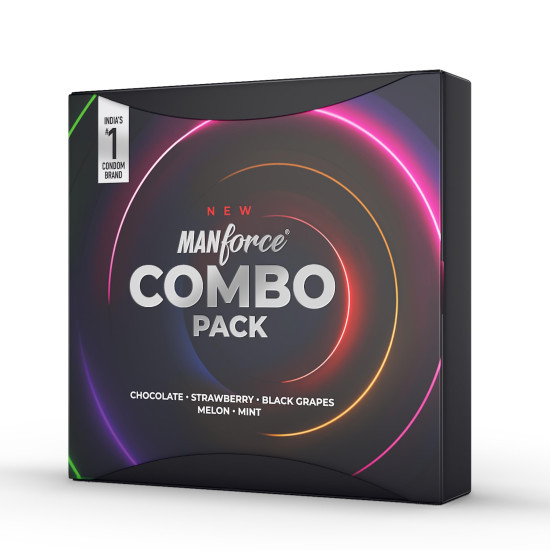 Manforce 3 in 1 Condoms Combo Pack, Assorted Flavours (Chocolate, Strawberry, Black Grapes, Mint & Melon flavoured condoms) - 20 Pieces (Pack of 5) Manforce 3 in 1 Condoms Combo Pack, Assorted Flavours (Chocolate, Strawberry, Black Grapes, Mint & Melon flavoured condoms) - 20 Pieces (Pack of 5)