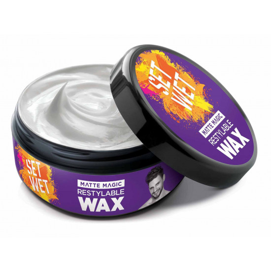 Set Wet Styling Matte Hair Wax 25g | Matte Look, Strong Hold, Restylable Anytime, Easy Wash Off | No Paraben, No Sulphate, No Alcohol