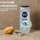 Nivea Men Body Wash, Pure Impact With Purifying Micro Particles, Shower Gel For Body, Face & Hair, 500 ml